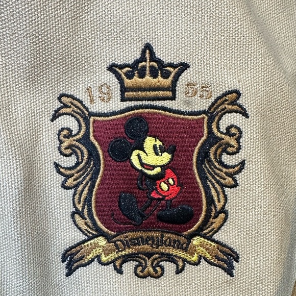 Vintage 1955 Disney Tan Canvas Duffel Bag with Leather Trim and shoulder strap - Picture 3 of 11